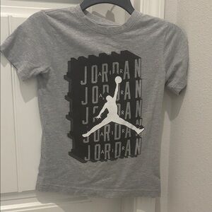 Jordan Kids Gray Tee with Black and White Graphic